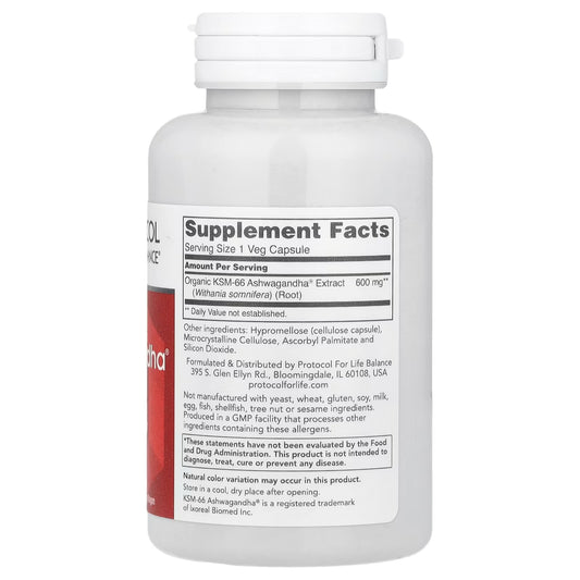 Protocol For Life Balance KSM-66 Ashwagandha Root Extract 600mg | 90 Veg Capsules