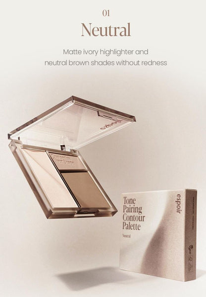 [espoir] Tone Pairing Contour Palette – Soft Matte Sculpting Duo | 9g