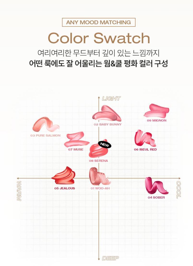 [TOOQ] Gentle Kiss Glow Tint Radiant Lip Finish 6 Colors | 4.5 g