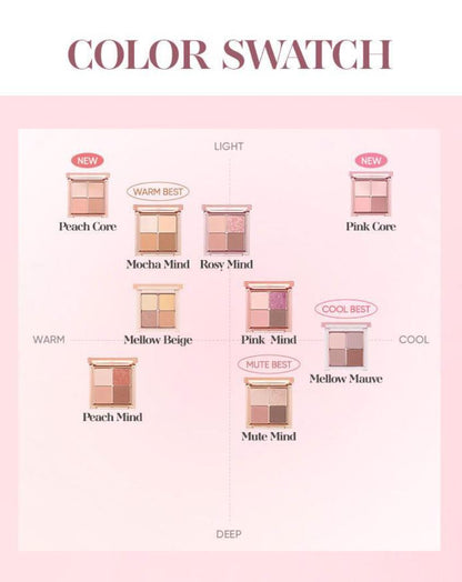 [BANILA CO.] Mood On Eye Palette Soft Matte & Jelly Glitter Finish 4 Shades