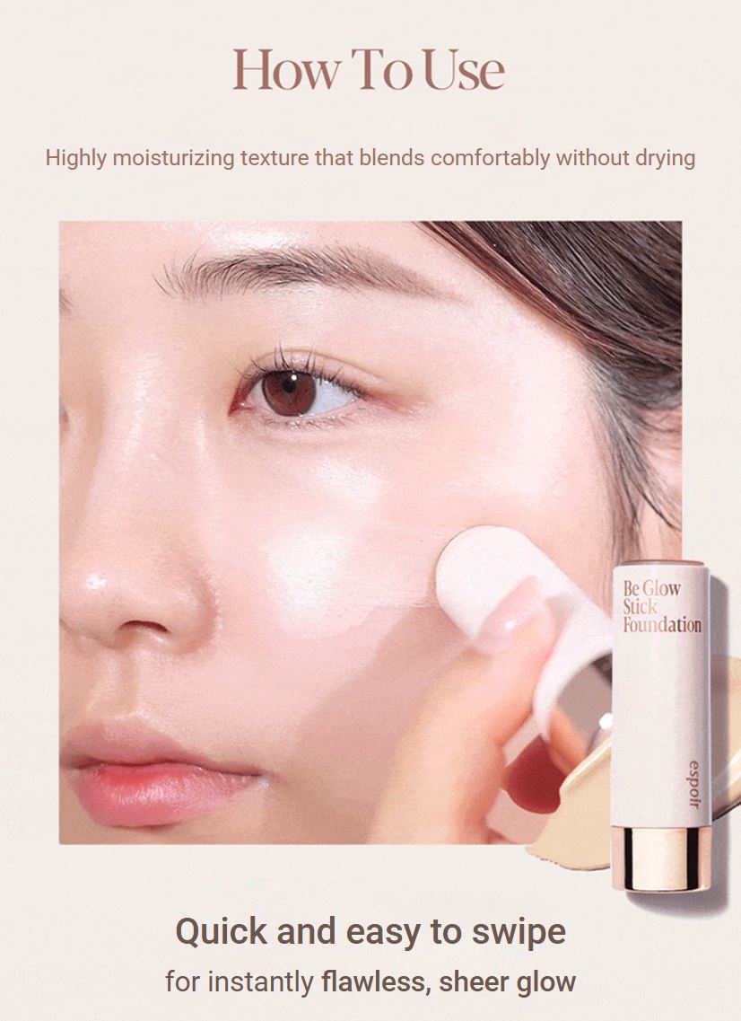 [espoir] Be Glow Stick Foundation – Vegan Radiant Finish Stick Base 11g