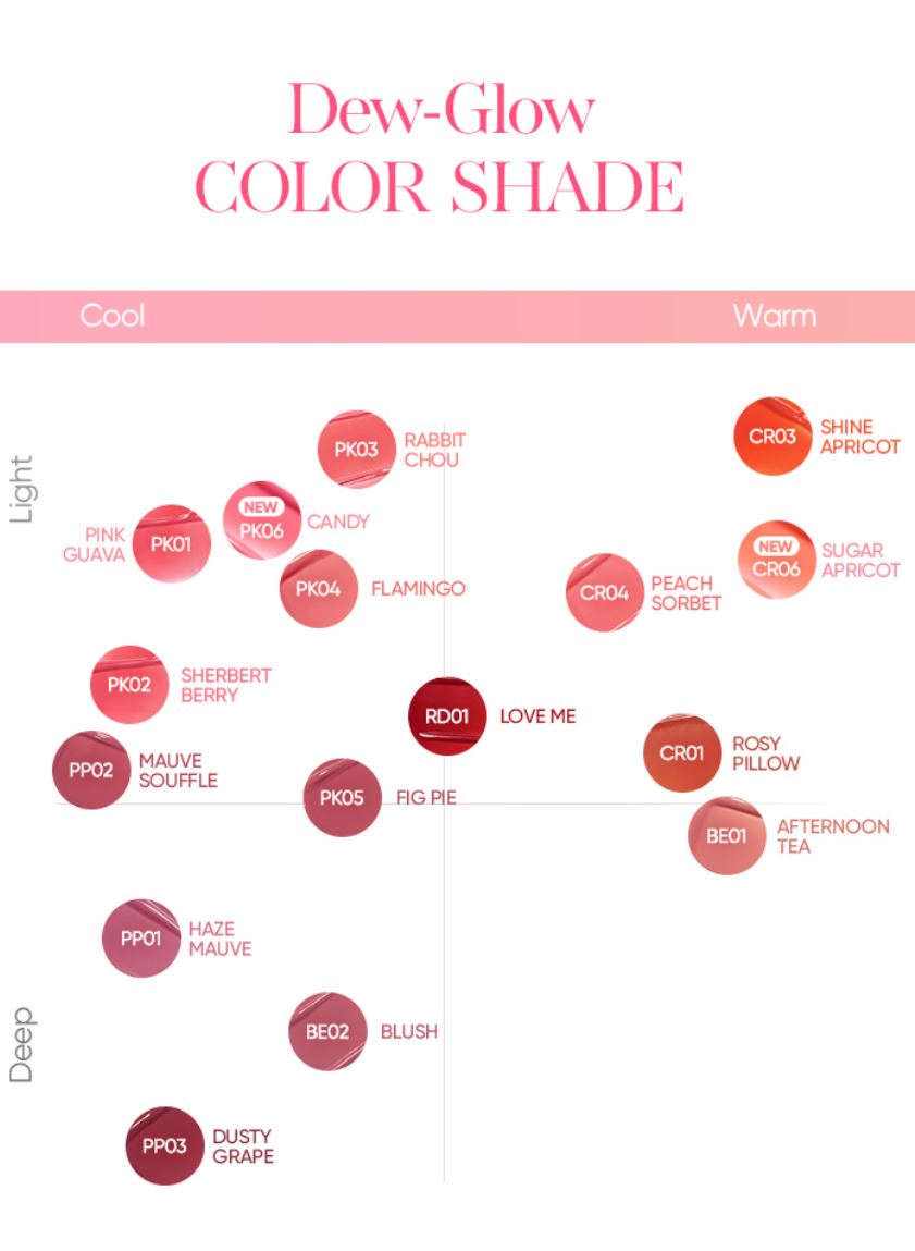 [BANILA CO.] Dew Glow Tint Glossy Hydrating Finish Lip Tint 3.8g 16 Shades