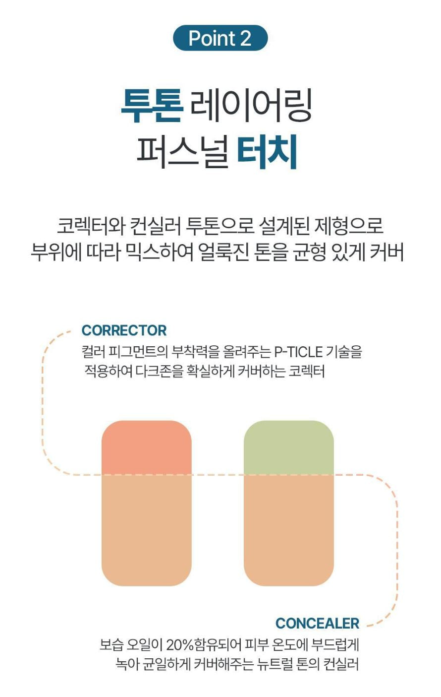 [JUNG SAEMMOOL] Men Dark Zone Concealer Dual Tone Natural Matte Finish 1.1 g × 2