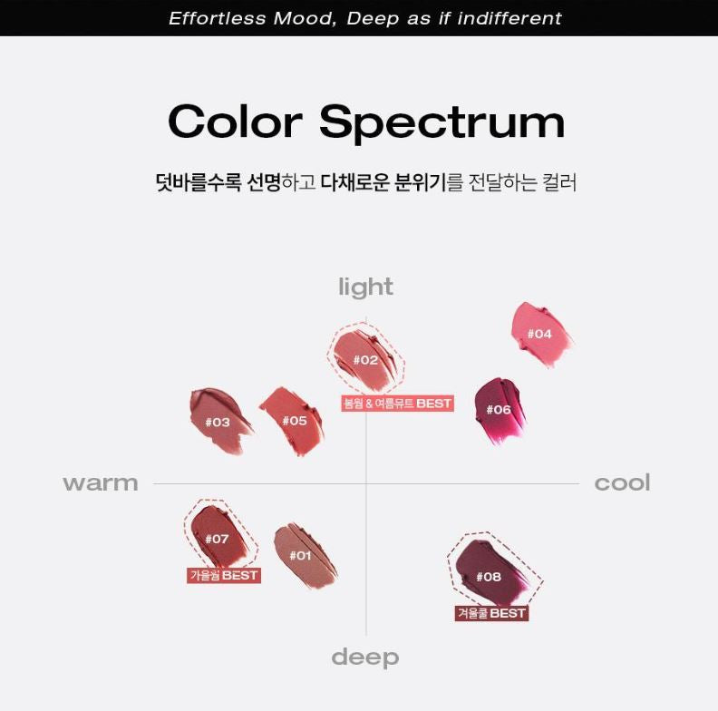 [TOOQ] New Classic Velvet Lip Tint Soft Matte Finish 4 Shades