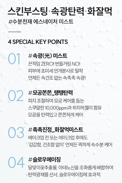 [S.NATURE] Aqua Squalane Facial Mist Lightweight Hydrating Glow Finish 100 ml