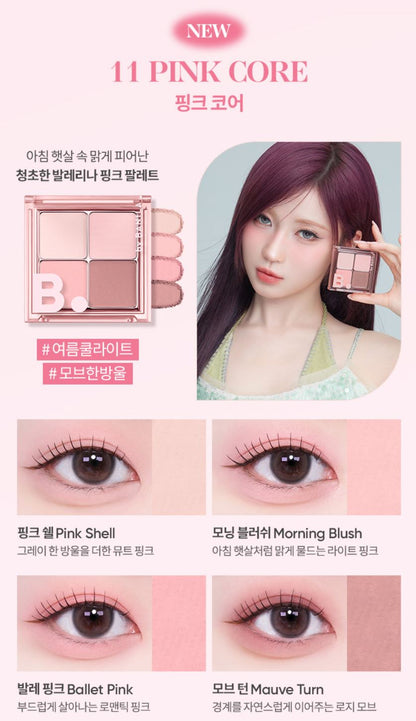 [BANILA CO.] Mood On Eye Palette Soft Matte & Jelly Glitter Finish 4 Shades