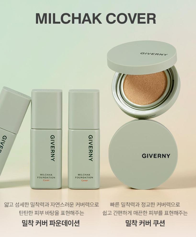 [GIVERNY] Milchak Cover Cushion Semi-Matte Radiant Finish 12g + 2 Refills