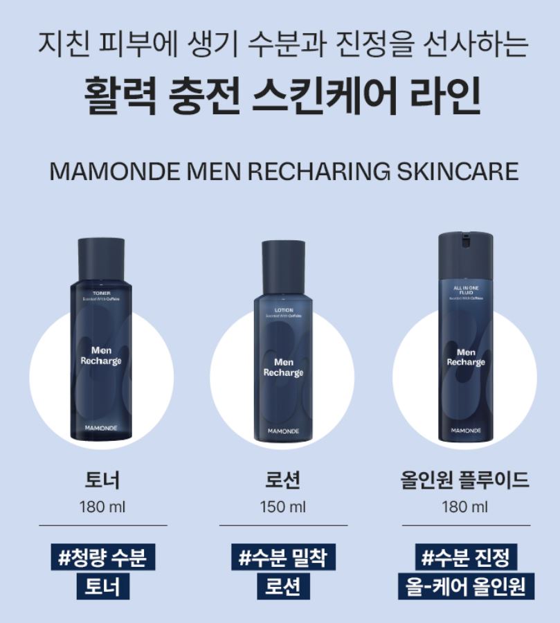 [mamonde] Men Recharge Toner & Lotion Set Lightweight Hydrating Care 2-Piece Set