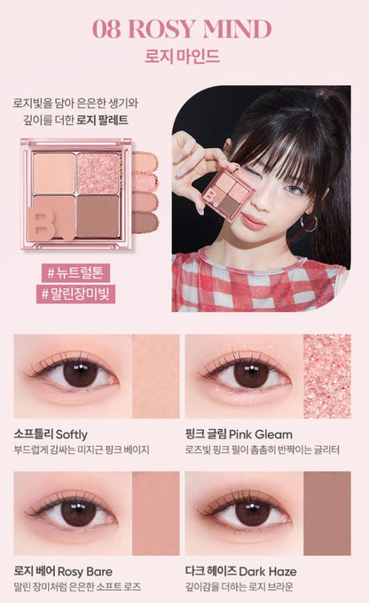 [BANILA CO.] Mood On Eye Palette Soft Matte & Jelly Glitter Finish 4 Shades