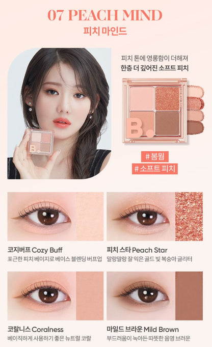 [BANILA CO.] Mood On Eye Palette Soft Matte & Jelly Glitter Finish 4 Shades