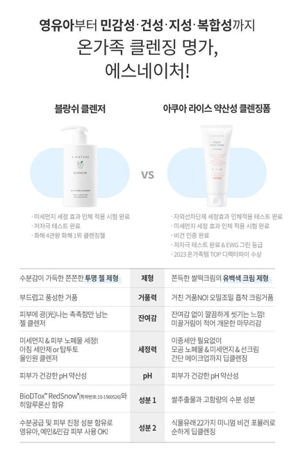 [S.NATURE] Aqua Rice Foaming Cleanser – Soft Creamy Lather Finish (160 ml + 20 ml)