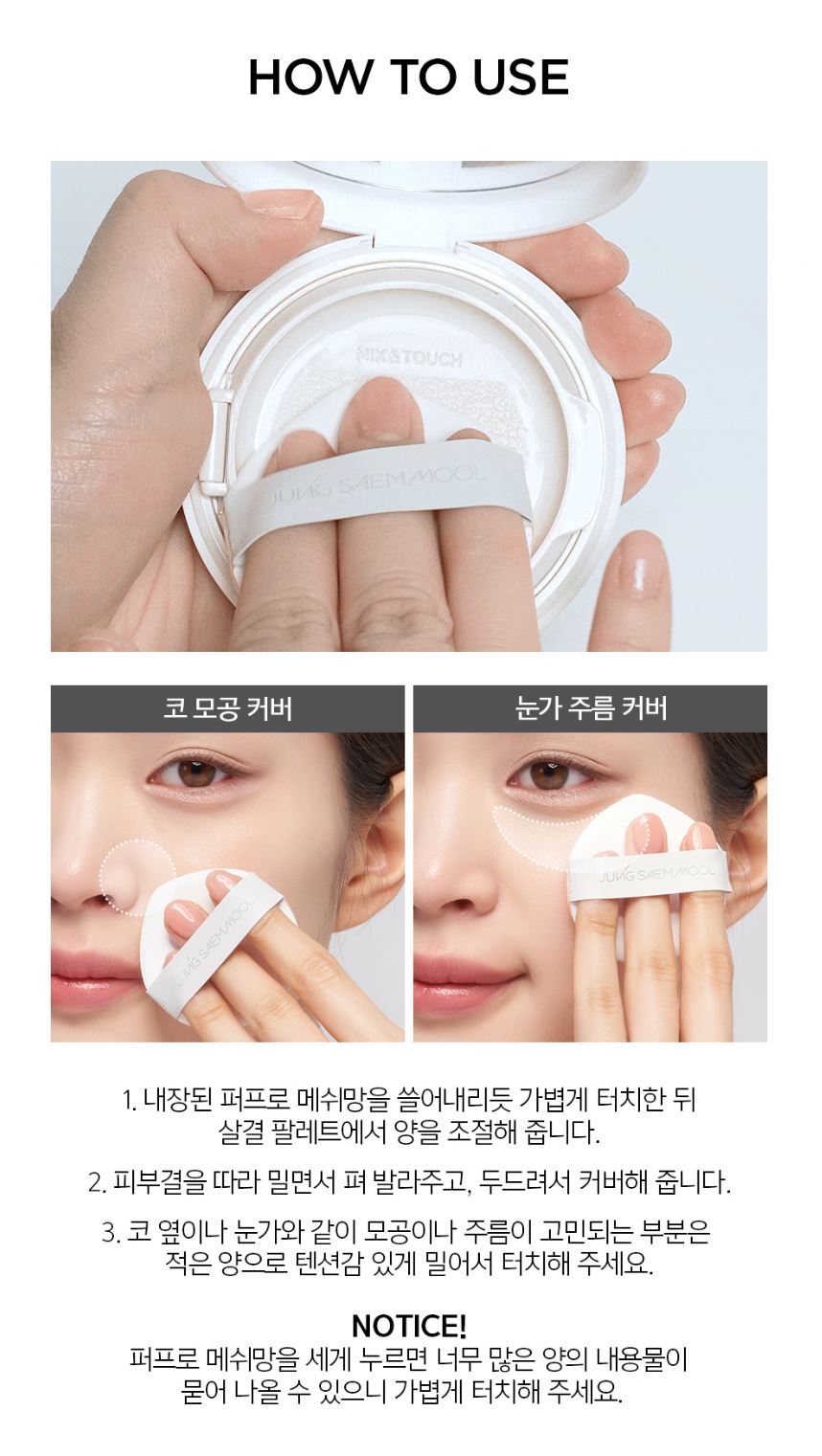 [JUNG SAEMMOOL] Pro-Lasting Cover Fit Mesh Cushion Soft Matte Finish | 1 Cushion / Gift Set