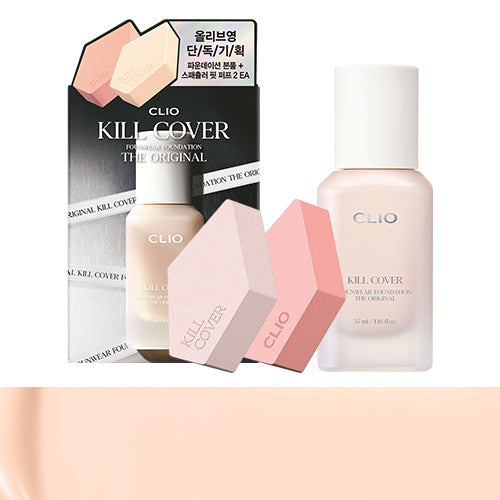[CLIO] Kill Cover Founwear Foundation The Original 35ml | Lightweight Full Coverage Liquid Foundation (Olive Young Exclusive Set)