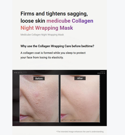 [medicube] Collagen Night Wrapping Mask Set + Firming & Hydration | 75ml + Jelly Brush | GlowLab