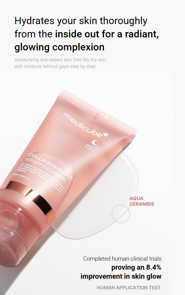 [medicube] Collagen Night Wrapping Mask Set + Firming & Hydration | 75ml + Jelly Brush | GlowLab