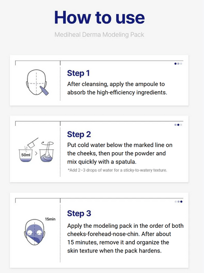 [Mediheal] Derma Modeling Pack & Ampoule Set (3 Types) | Professional Cooling, Calming & Hydration Care