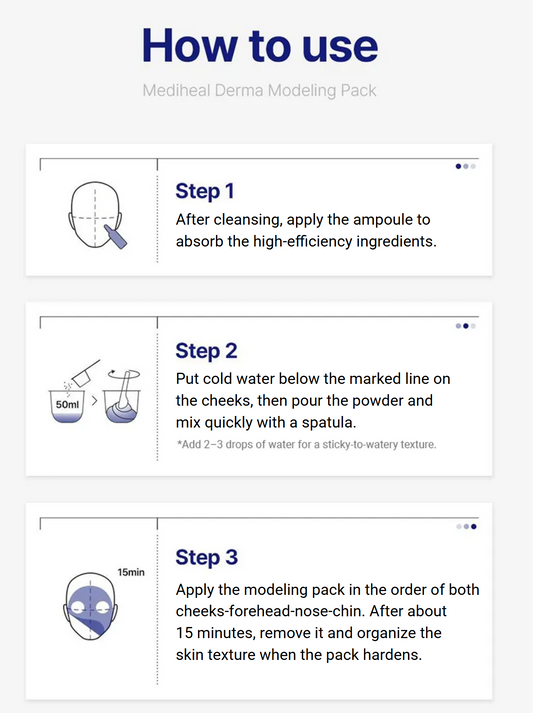 [Mediheal] Derma Modeling Pack & Ampoule Set (3 Types) | Professional Cooling, Calming & Hydration Care