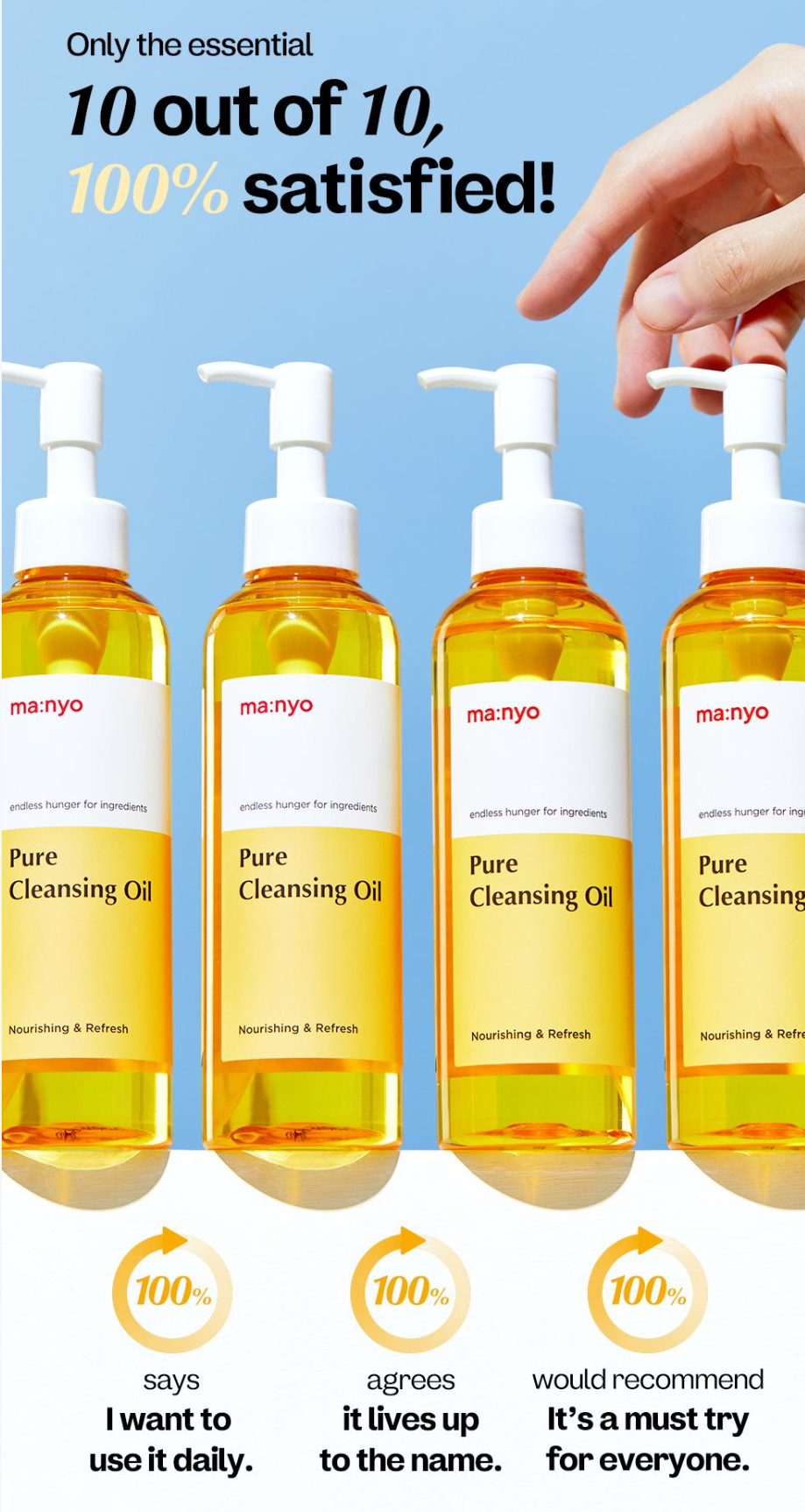 [ma:nyo Factory] Pure Cleansing Oil Double Pack | Removes Makeup & Impurities | 200ml x2 | GlowLab