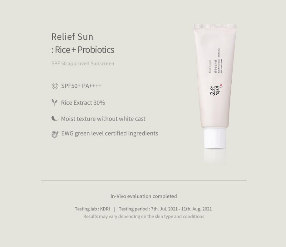 [Beauty of Joseon] Relief Sun SPF50+ PA++++ Rice + Probiotics Sunscreen | 50ml (Double Set)