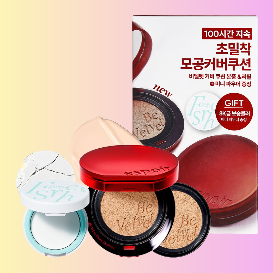 [espoir] Be Velvet Cover Cushion Set with Refill – Soft-Matte Longwear Foundation Cushion from Korea | GlowLab