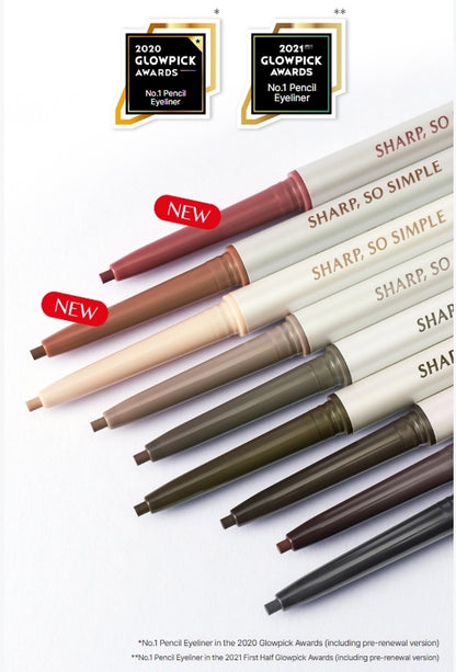 [CLIO] Sharp, So Simple Waterproof Pencil Liner Double Pack | Smudge-Proof & Easy Glide Eye Liner