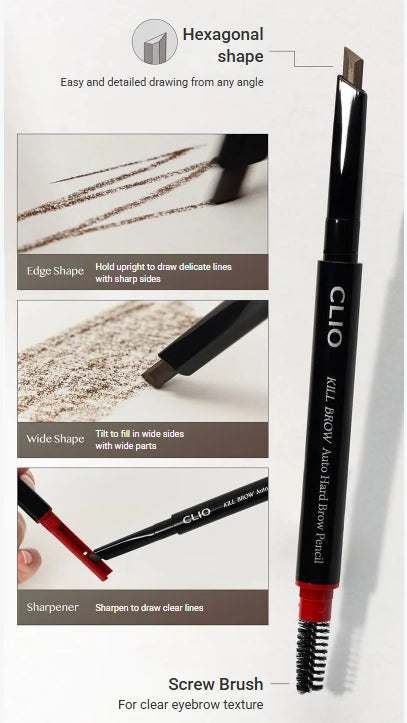[CLIO] Kill Brow Auto Hard Brow Pencil 0.3g | Natural Definition & Easy Drawing