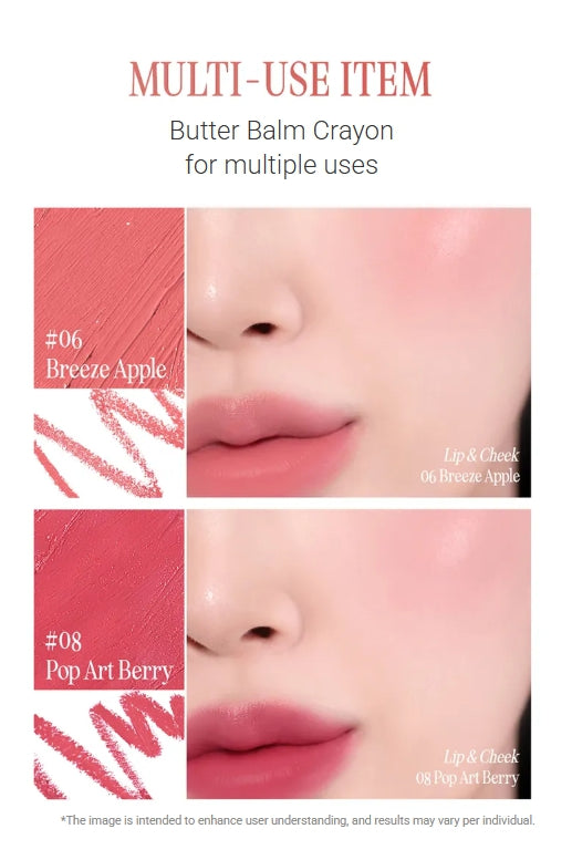 [CLIO] Butter Balm Crayon | Creamy Matte Lip &amp; Cheek Pencil 3.9g