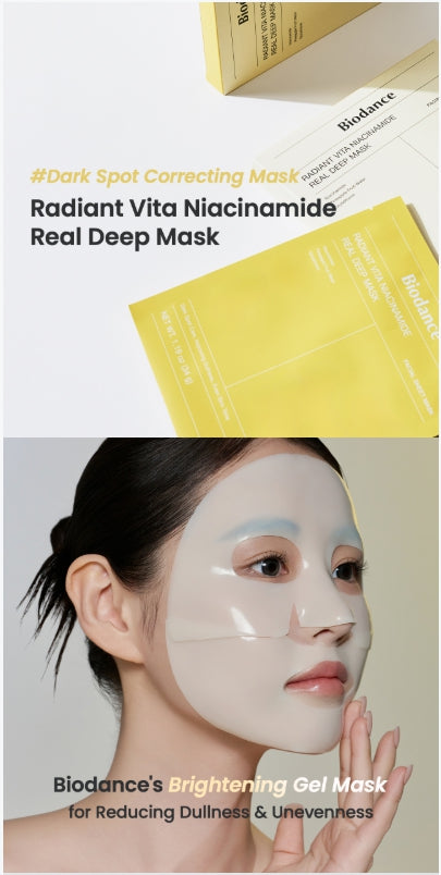 [BIODANCE] Radiant Vita Niacinamide Real Deep Mask | Brightening & Hydrating Hydrogel Sheet Mask | 4 Sheets