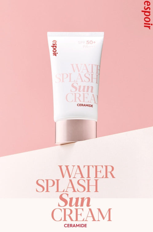 [espoir] Water Splash Sun Cream Ceramide Set – Hydrating Vegan Formula SPF50+ PA++++ | 60ml + 20ml Foam