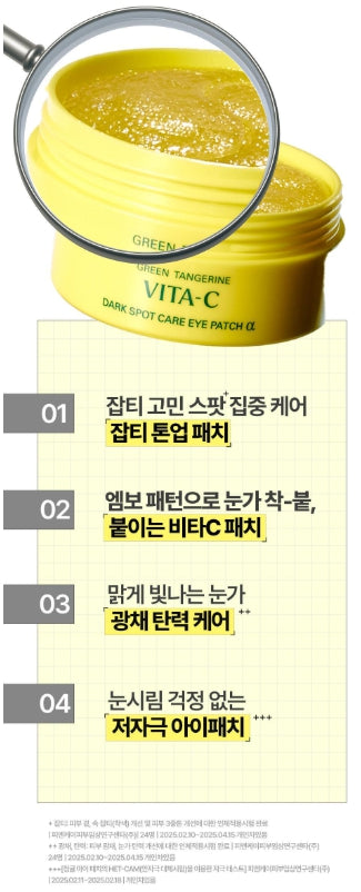 [Goodal] Green Tangerine Vita-C Eye Patch α Double Pack – Refreshing Gel Texture & Radiant Care | 60 Patches x 2