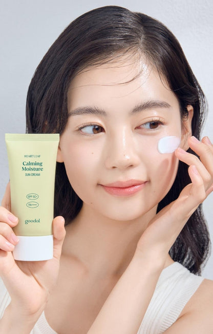 [Goodal] Heartleaf Calming Moisture Sun Cream 1+1 Set – Lightweight Hydration & Soothing Daily Care | 50ml x 2