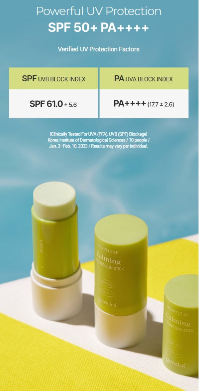 [Goodal] Heartleaf Calming Cooling Sun Stick | Vegan SPF50+ PA++++ Soothing &amp; Refreshing Finish 1+1 Set