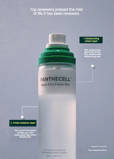 [BIOHEAL BOH] PANTHECELL Repair Cica Cream Mist – Refreshing Moisture Spray for Balanced, Smooth Skin | 120mL