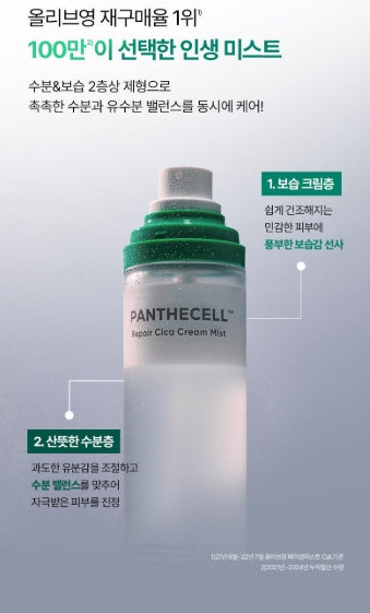 [BIOHEAL BOH] Panthecell Repair Cica Cream Mist | Dual-Layer Hydrating Set 120mL + 120mL