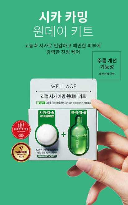 [WELLAGE] One Day Kit Radiant Hydration Finish 1 Kit (Hyaluronic / Cica / Collagen) by Olive Young