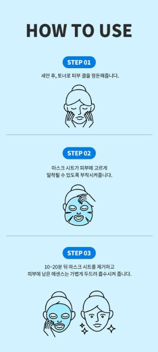 [WELLAGE] Real Hyaluronic Blue Ampoule Mask Hydrating Glow Finish 5 Sheets