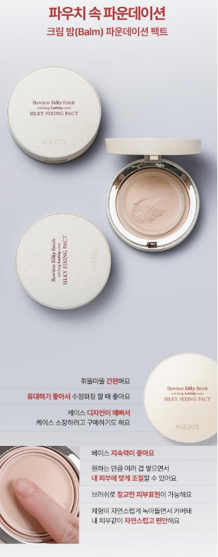 [AGE20S] Silky Fixing Foundation Pact Soft Matte Finish Duo Set (Main + Refill)