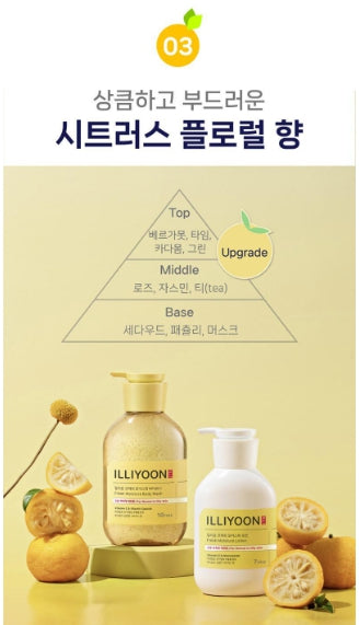 [illiyoon] Fresh Moisture Body Wash Citrus Scent Hydrating Cleanse 500ml