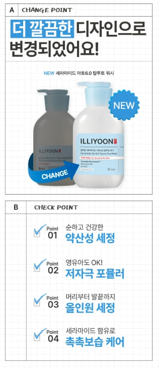 [illiyoon] Ceramide Ato 6.0 Top to Toe Wash Gentle Low-Foam Cleanse 500 ml