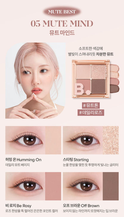 [BANILA CO.] Mood On Eye Palette Soft Matte & Jelly Glitter Finish 4 Shades