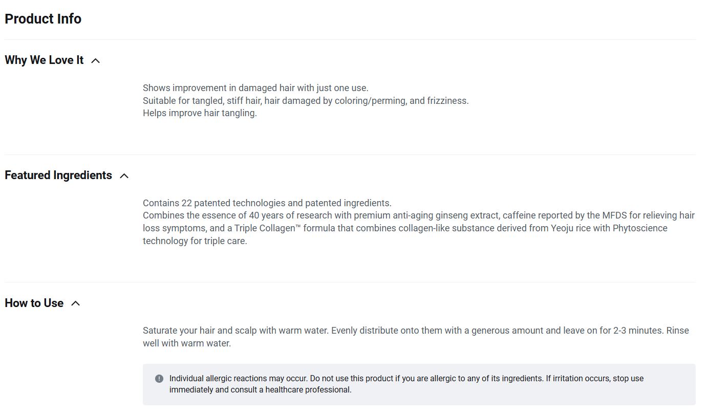 [Ryo] Damage Care & Nourishing Shampoo Soft Smooth Finish 480ml