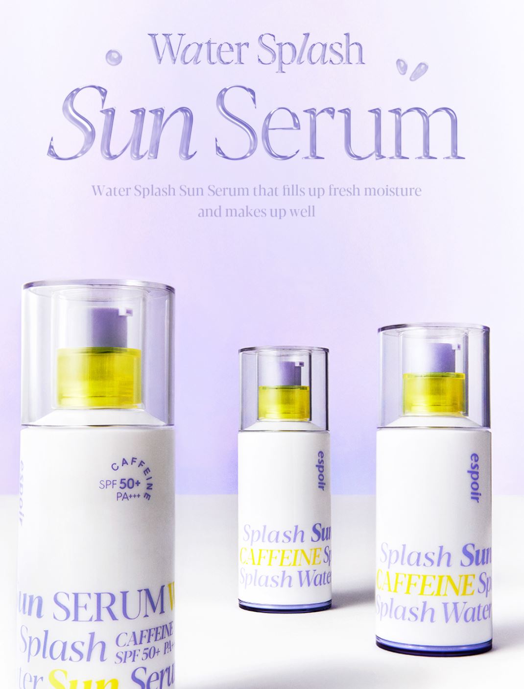 [espoir] Water Splash Sun Serum SPF 50+ PA+++ | Hydrating Vegan Sun Serum 50mL + 10mL Set