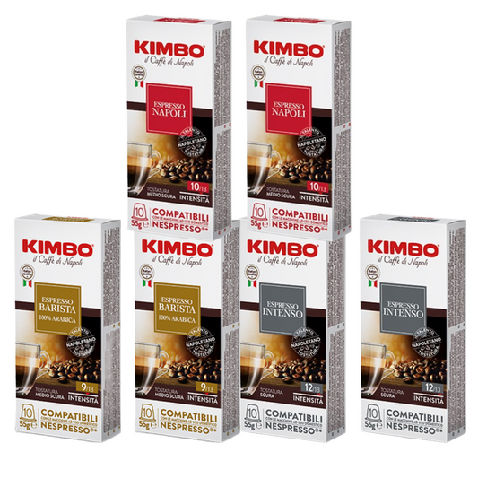 [Kimbo] Nespresso-Compatible Coffee Capsules | Napoli · Barista · Intenso Variety Pack | 2 Packs × 10pcs (5.5g Each)