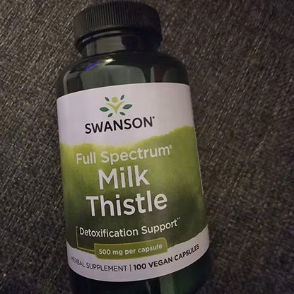 [Swanson] Full Spectrum Milk Thistle – 500mg Vegan Supplement | 100 Capsules