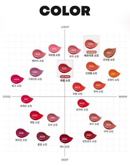 [TONYMOLY] Perfect Lips Shocking Lip Tint Glossy Finish Lip Color 4g