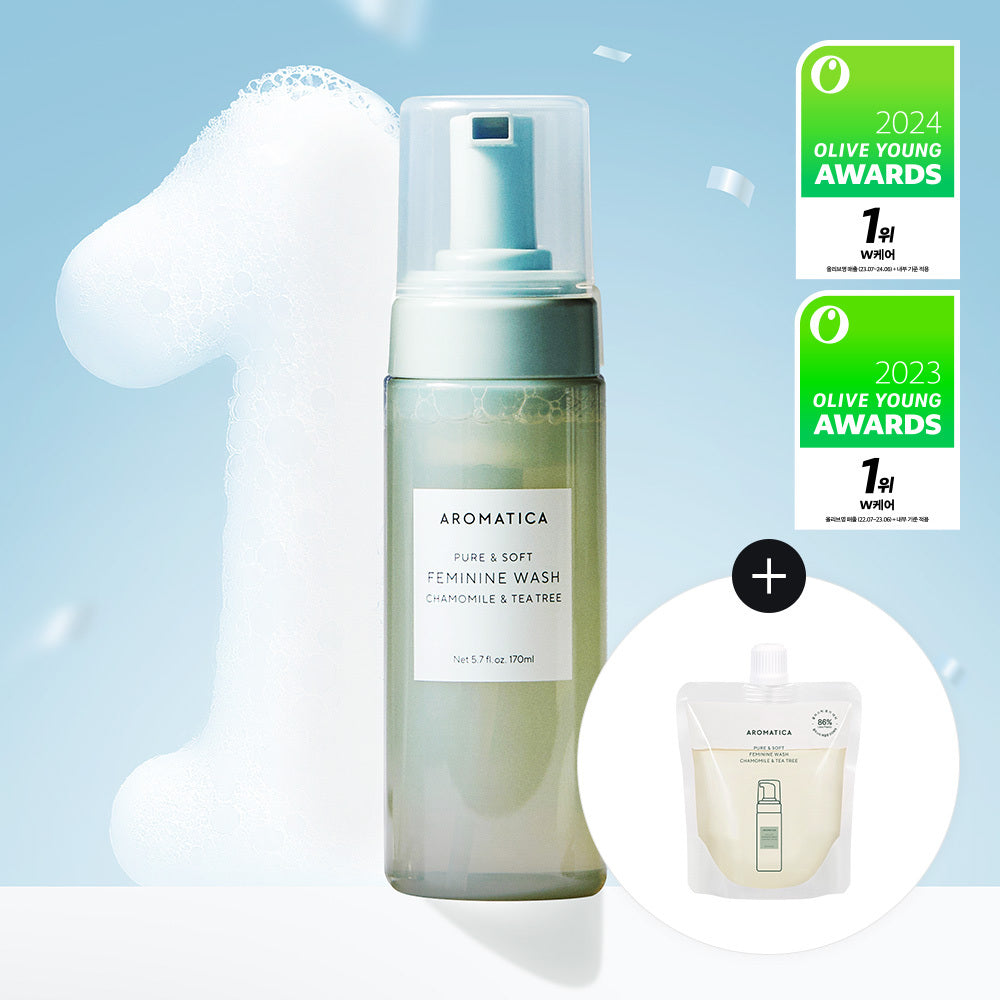[Aromatica] Pure & Soft Feminine Wash 170ml | Gentle Daily & Refreshing Care (3 Types – Duo / Refill)