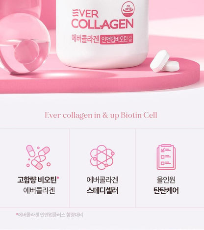 [EVER COLLAGEN] In & Up Biotin Cell Daily Beauty Supplement Tablets 56 Tablets (28-Day Supply)