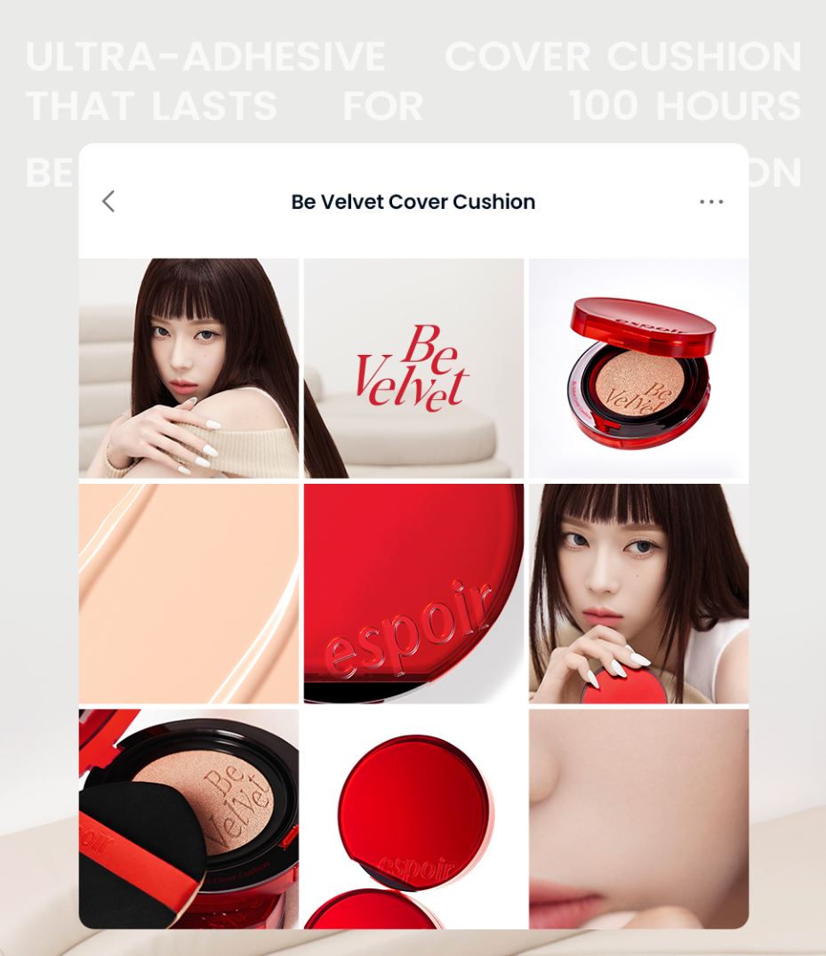 [espoir] Be Velvet Cover Cushion 15g + Refill | Long-Wear Velvet Finish SPF42 PA++