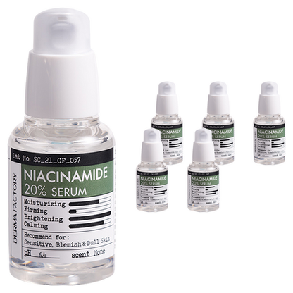 Derma Factory Niacinamide 20% Serum | 30ml × 6 Bottles