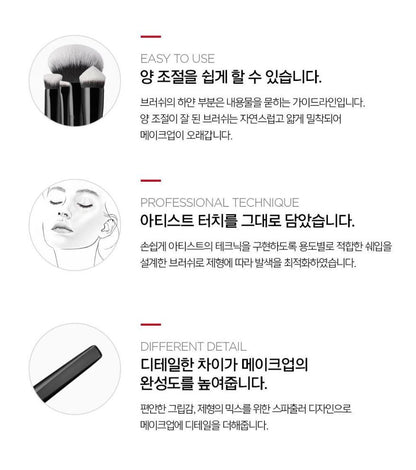 [JUNG SAEMMOOL] Masterclass Eye Brush Portable Kit Precision Blend | 5 Brushes + Pouch